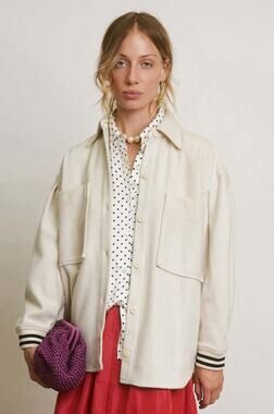 Aquarius Cocktail Wool Didi Shirt Jacket Bomber Cream 0 XS